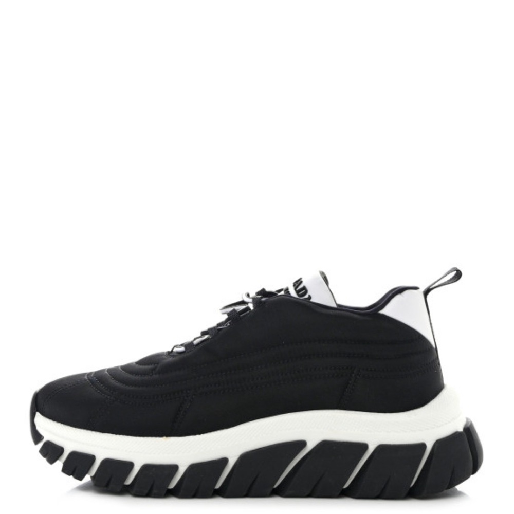 Prada Re-Nylon Gabardine Women’s Rush Sneakers 9 Black White - Picture 3 of 7